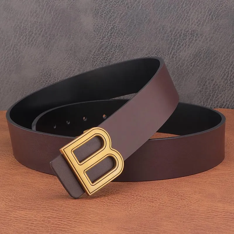 Riemen Hoge Kwaliteit Brief Schuif Gesp B Mannen Merk Echt Leer Designer Balck Tailleband Mannelijke Casual Ceinture Homme CoffeeBelts262r