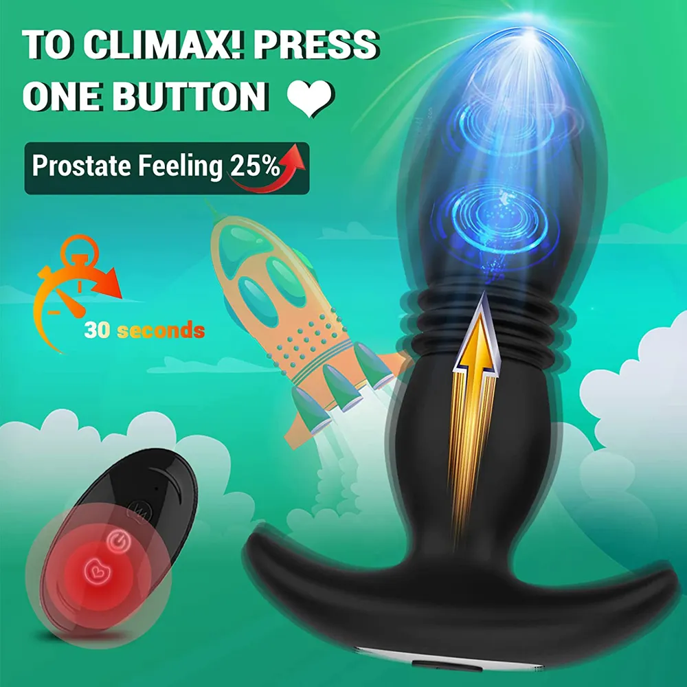 Anal Vibrator Thrusting Prostate Massager with 7 Vibrations 7 Modes for Butt Plug sexy Toy Prosate Massage