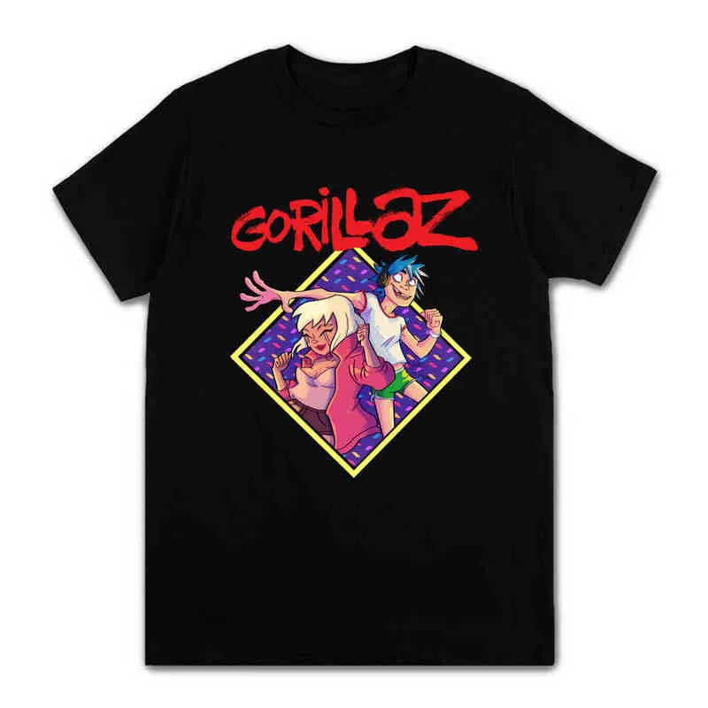 Summer Music Band Gorillaz T-shirt Coton Tops Tees Hommes À Manches Courtes Garçon Casual Homme T-shirt De Mode Streetwear Hip Hop XS-3XL Y220426