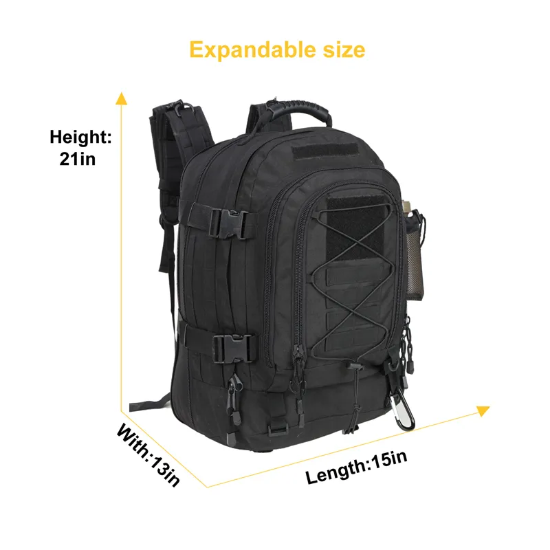 60L 남성 군대 전술 배낭 몰리 군대 하이킹 등산 가방 야외 방수 스포츠 여행 가방 캠핑 사냥 rucksack 220722