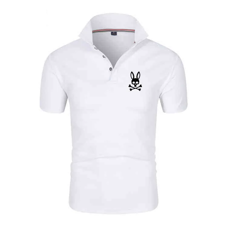 2022 Sommarmärke män casual polo tröjor män kortärmad t-shirt mode smal solid h1203