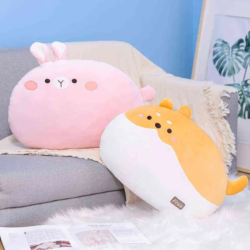 CM Kawaii Animal Sheep Rabbit Cat Shiba Inu Dog Plush Toy Cartoon Gevulde zachte kussen Sofa Back Cadeau voor meisjes Kids J220704