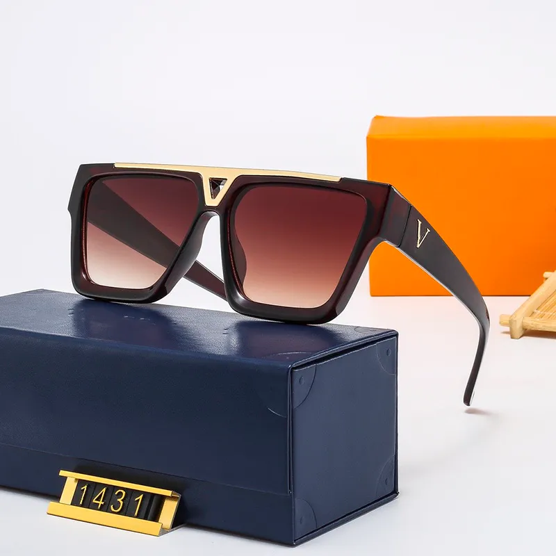 Gafas de sol de diseñador para hombre para mujer conductor de verano Gases de sol mujeres Gafas de sol de lujo de lente de lujo con cajas Eyegla268v