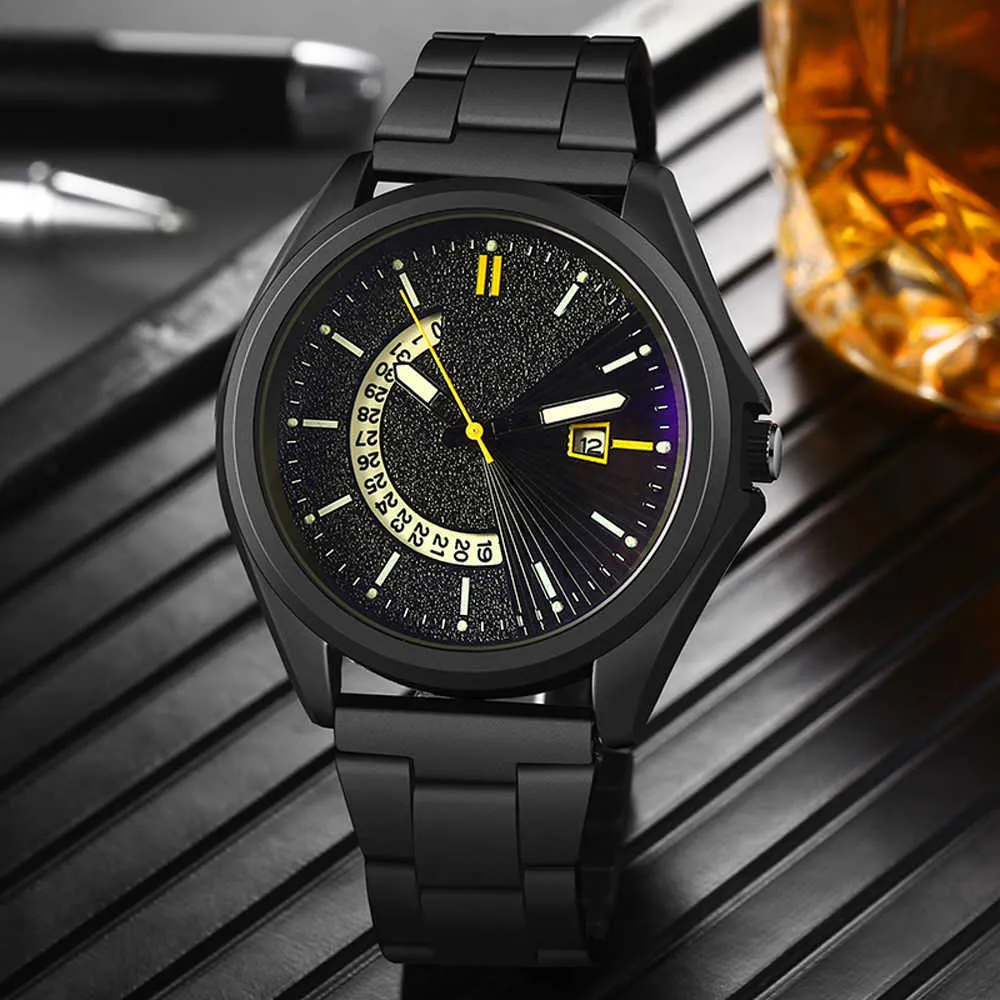 2022 Nova Moda Mens Relógios com Aço Inoxidável Top Marca Luxo Esportes Quartz Watch Men O
