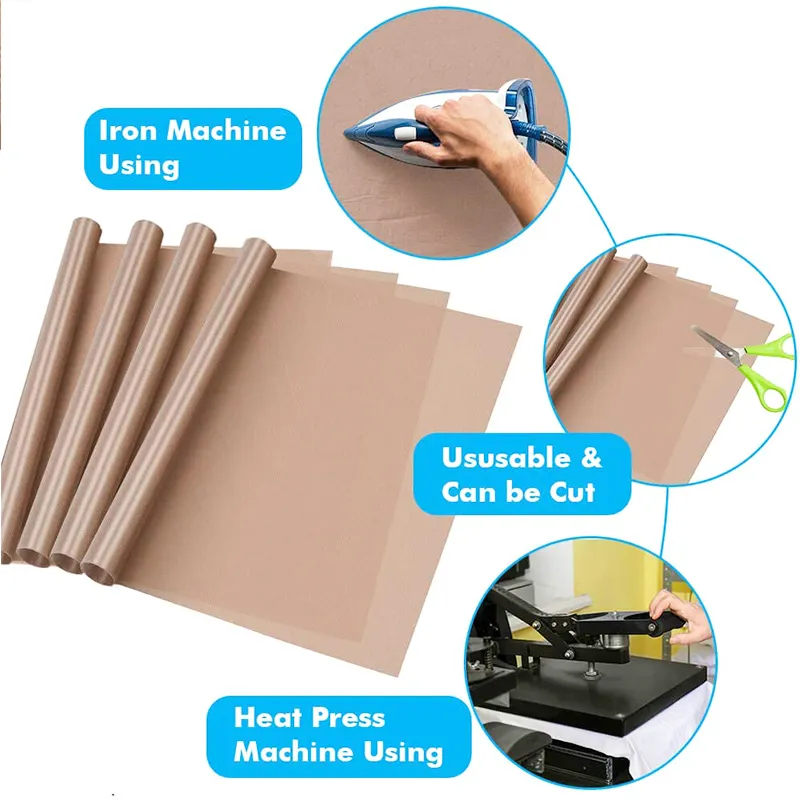 Heat Press Transfer Sheet Pad Non Stick Baking Oilcloth Craft Mat Reusable BBQ Grill Macarons Oven Rack Liner Cooking Paper 0616