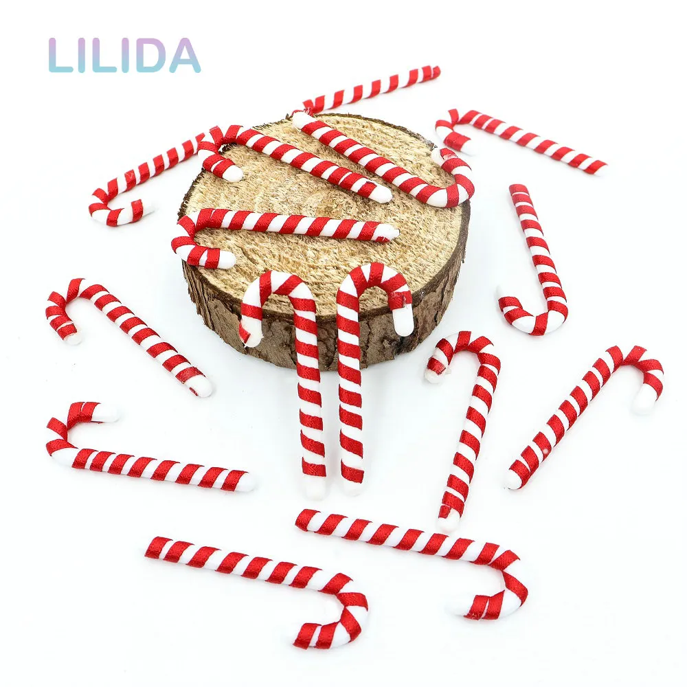 Mini bastoncino di zucchero di Natale da 5 cm, decorazione albero di Natale, ornamenti natalizi, decorazioni la casa fai da te, regalo di Capodanno Navidad