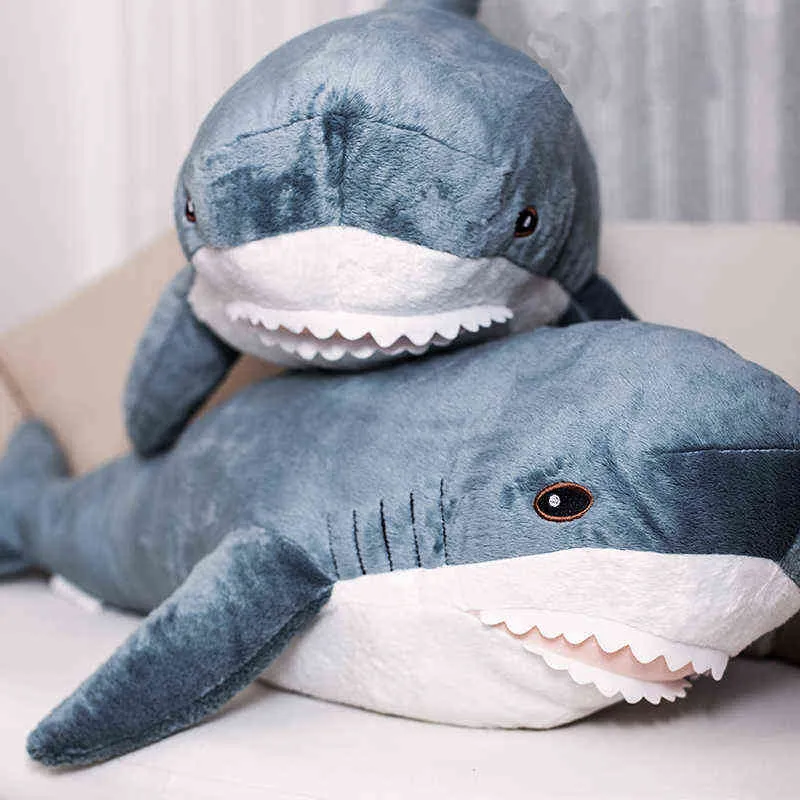 Pc Cm Giant Size Popular Shark Plush Toy Simulation Dolls Filled Soft Animal Reading Pillow For Baby Kids J220704