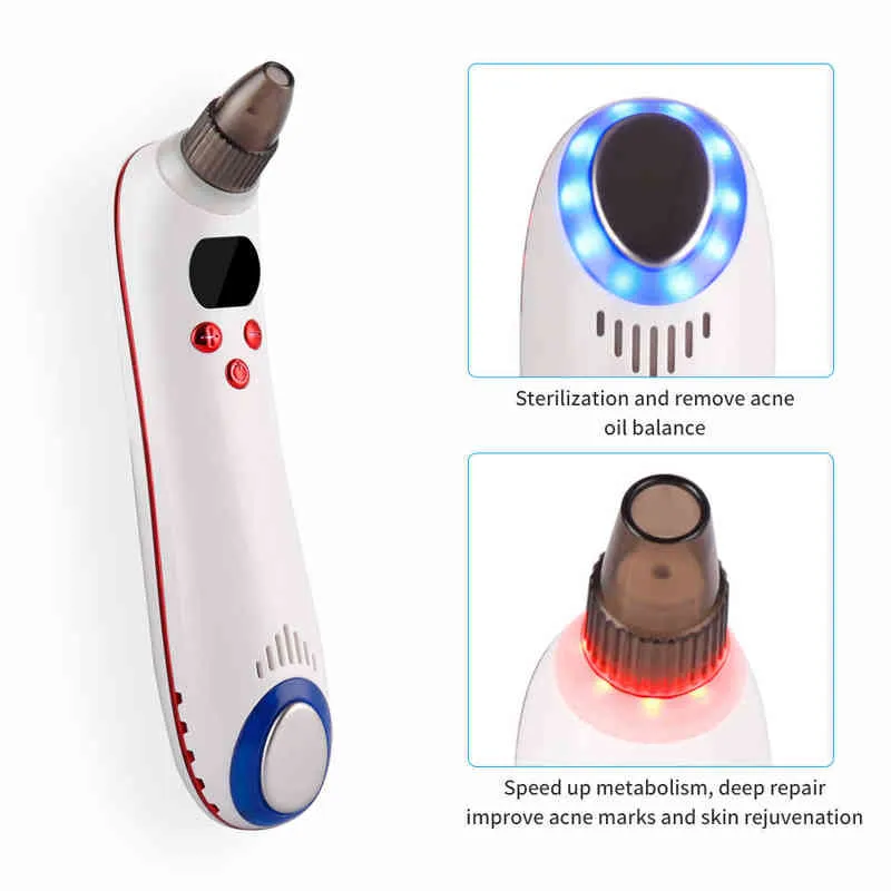 Aspirateur rechargeable Pore Cleaner Hot Cold Blackhead Acne Removal Aspiration Black Spot Cleaner Pimple Acne Skin Care Beauty Tools 220514