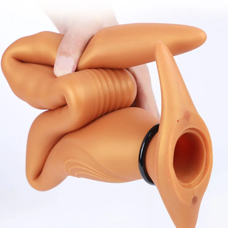 Lungo enorme dildo anale giocattoli adulti sexy le donne uomini vaginali / anale farcito coda butt plug multifunzione strapon dildo gonfiabili