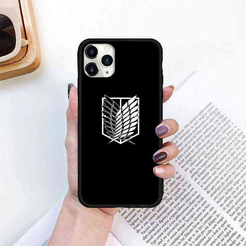 Anime Japanese attack on Titan Phone Case for iPhone 11 12 13 pro XS MAX 8 7 6 6S Plus X 5S SE 2020 XR mini AA220326