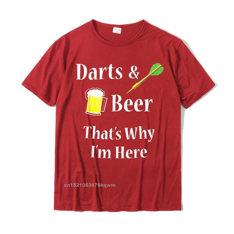 100% Cotton Adult Short Sleeve Normal Tshirts Design Tops Tees Cute Leisure Crewneck Tee Shirt Free Shipping Darts Beer Funny T-Shirt for Dart Player T-Shirt__4935 red