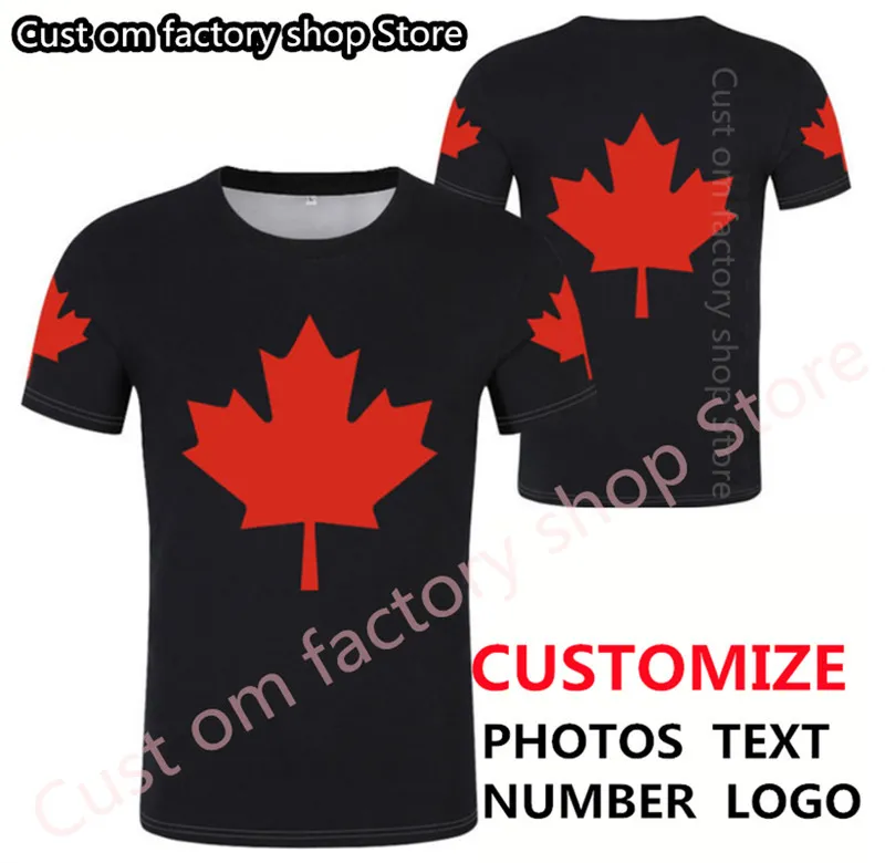 CANADA t-shirt bricolage gratuit sur mesure nom numéro peut pays t-shirt nation drapeau ca noir collège imprimer p o français vêtements 220616