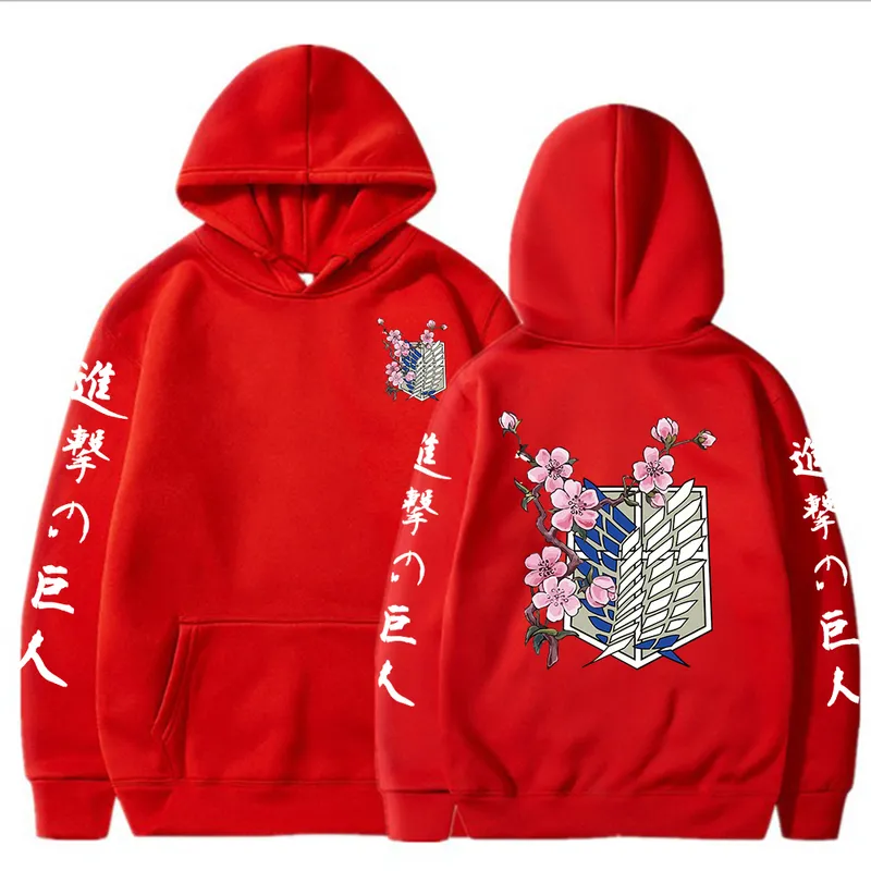 Japanska anime grafiska hoodies män attackerar på Titan Pullover Sweatshirt unisex hane 220715