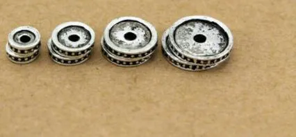 Contas de cordas de contas soltas de prata de prata tibetana para jóias para jóias que fabricam acessórios de liga de pulseira RFG4TG