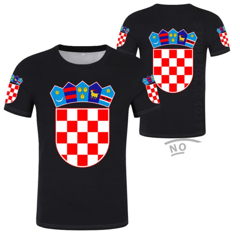 HIRVATİSTAN T Gömlek Diy Ücretsiz Özel Ad Numarası Hrv t gömlek Ulus Bayrak Hırvat Ülke Hrvatska Cumhuriyeti Baskı P o Giyim 220614