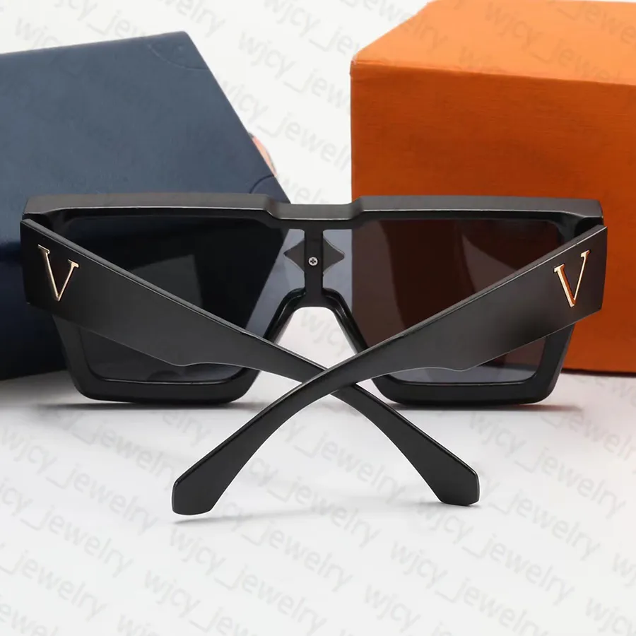 Designer zonnebril voor dames Modebril Rechthoek Groot volledig frame Letterontwerp voor heren Dames 5 Optie Topkwaliteit321z