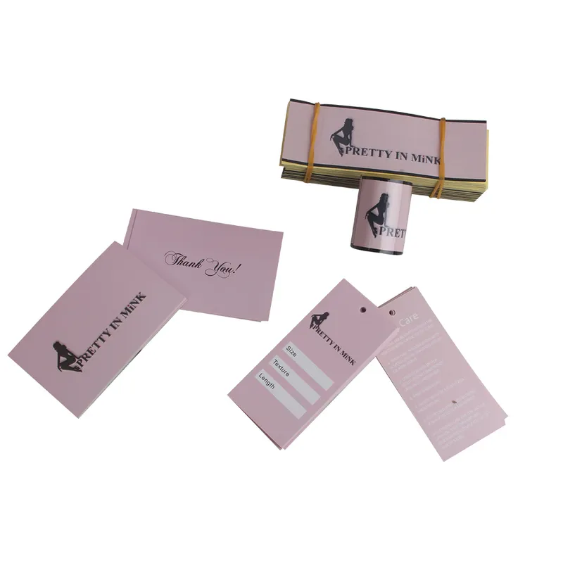 Impression de nom personnalisée merci nom carte balançoire papier étiquettes à suspendre extensions de cheveux paquets envelopper autocollants étiquettes 220608281T