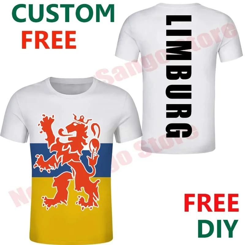 Netherlands Flag Limbourg Arms T Roomts DIY бесплатно пользовательские штаты название города Номер футболка мужская футболка хараджуку.