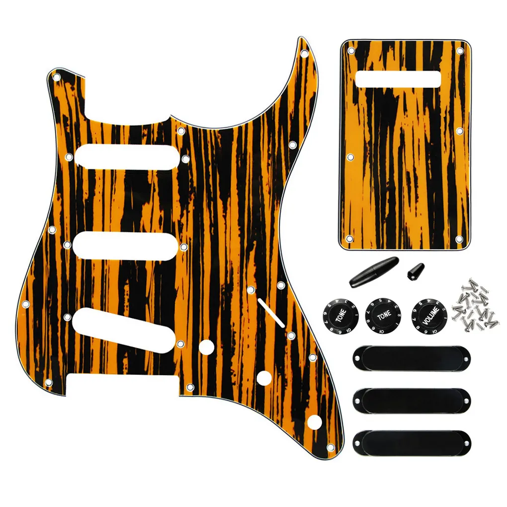 Ensemble de 11 trous SSS Pickguard plaque arrière de guitare couvercles de ramassage fermés embouts de commutateur pièces de guitare