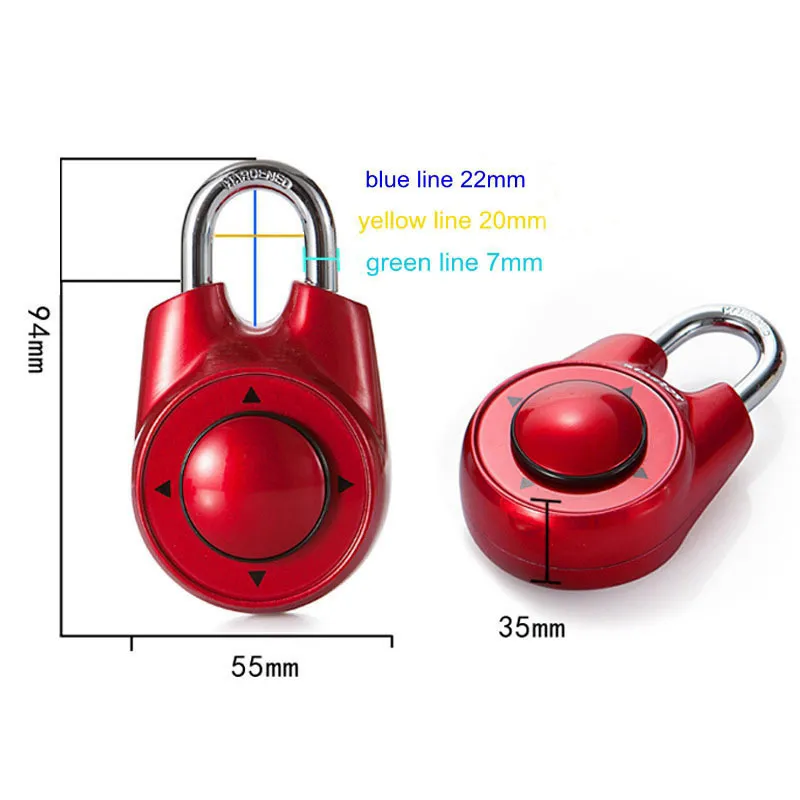 Door Locks Portable Assorted Colors Gym School Health Club Combination Password 220823