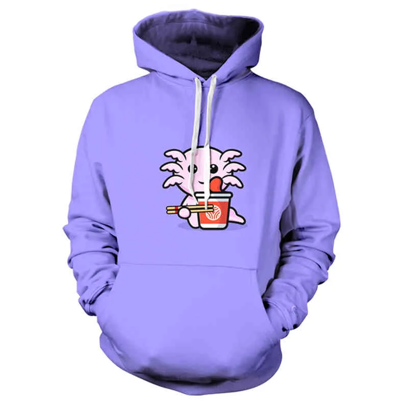 Kawaii Axolotl Męskie Bluzy Bluzy Sudaderas Ropa Hombre Sweetshirts Dressuit Graphic Hoodie Odzież