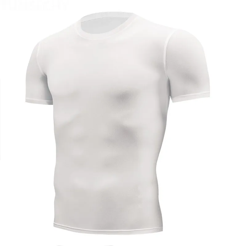 Hızlı Kuru Koşu Mens Sıkıştırma Tshirt Nefes Alabilir Futbol Takım Fitness Sıkı Spor giyim Binicilik Kısa Kollu Gömlek Egzersizi 220627