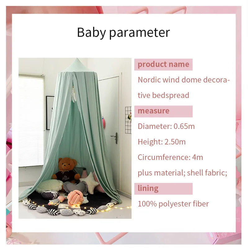 Childrens Bed Canopy Baby Crib Bed Child curtain Hung Dome Mosquito Net kids Girl Boy Play Tent Living Room Bedroom decoration 220531