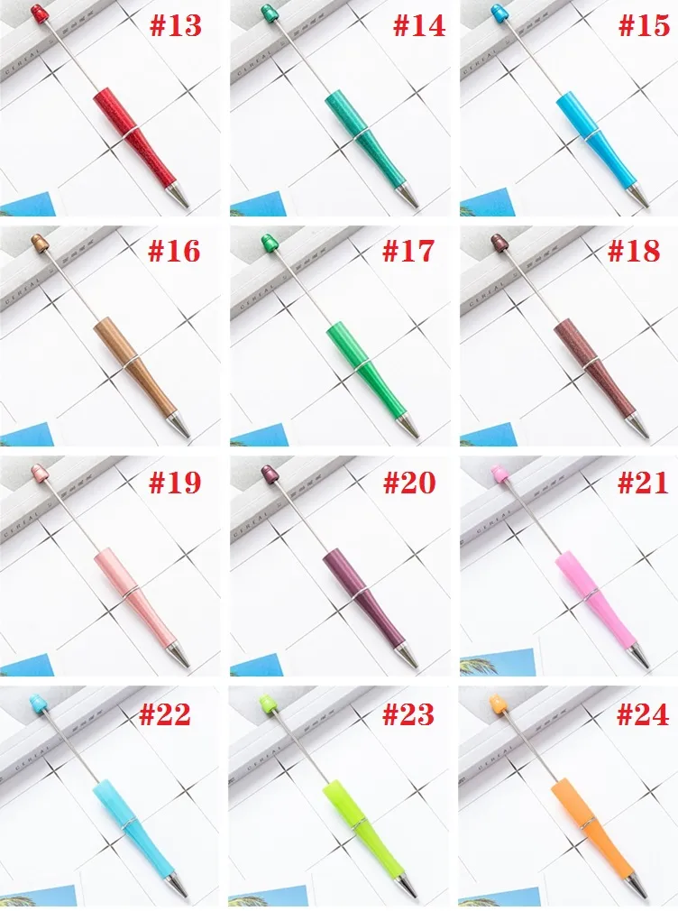Casa DIY Adicionar contas Ballpons canetas estudantes de plástico beadable Ballpons de esfera Ball Pen Promocional Christmas Gifts Creative ZC1177
