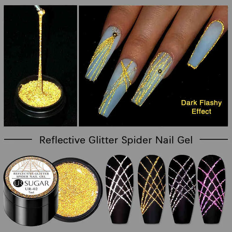 NXY unha gel 7 ml reflexivo glitter super brilhando brilhante elástico estiramento pintura desenho linha linha arte 0328