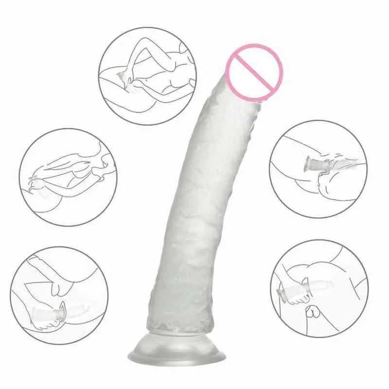 NXY DildoS Crystal Transparante Sucker Small Penis Vestibule Simulatie Anale Plug Vrouwelijke Masturbatie JJ 0316