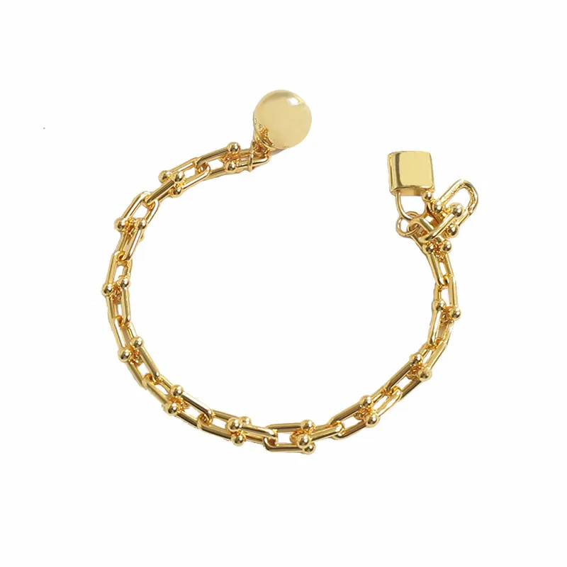 High Edition Lock Charms Hardwear -Ketten Armbänder Absolviertes Armband Zaubermütter Tag Geschenk 18K Gold Platted Designer Jewel245g