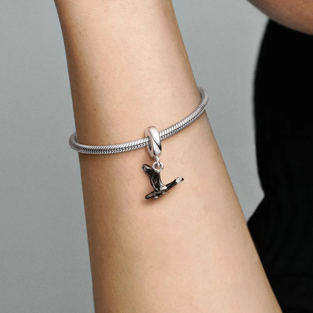 100% 925 argent sterling flying goose maple feuille de feuille de feuille de charme d'origine bracelet de charme européen de la mode