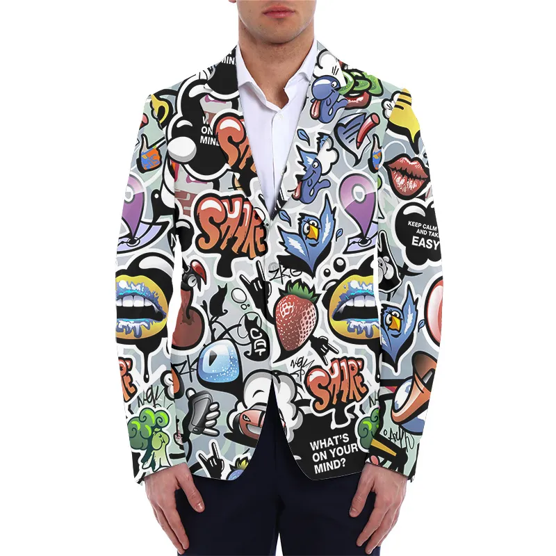 Anpassade män S Blazers Fashion Suit Diy Your Design Coat Casual Slim Fit Blazer 3D Print Jacket Men Drop Wholesale 220704