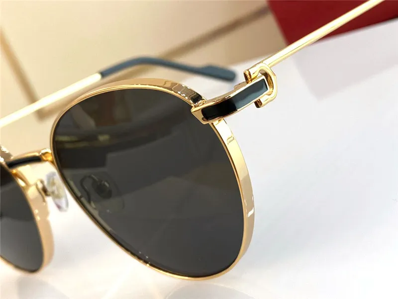 Nouvelles lunettes de soleil de mode 0335 cadre rond K cadre en or style populaire et simple polyvalent extérieur uv400 protection glasses257j