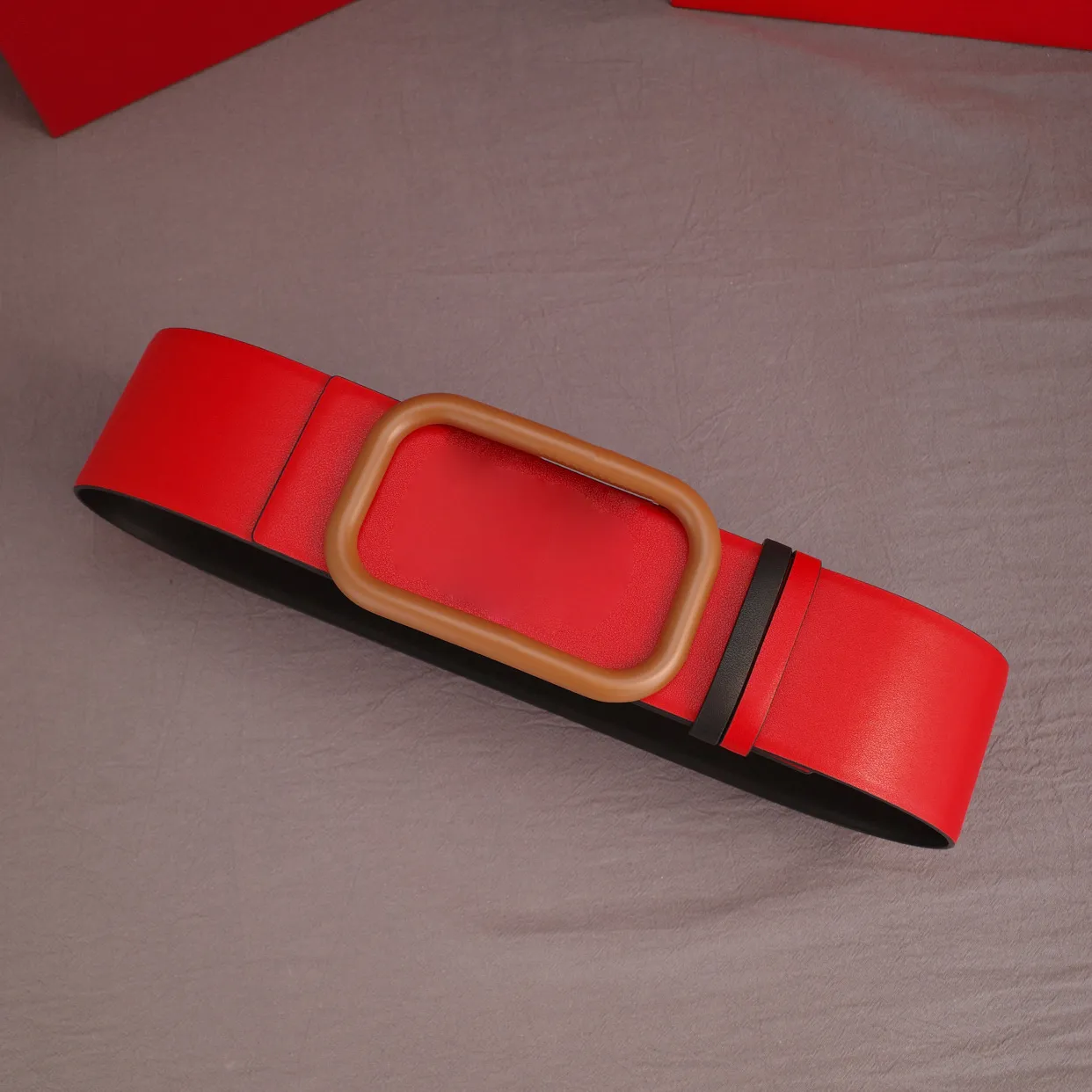Klassische Designer-Herrengürtel, modischer 4-Jahreszeiten-Gürtel aus echtem Leder für Männer und Frauen, bunte Schnalle, Bund 70 mm, mit Box 12 C261E
