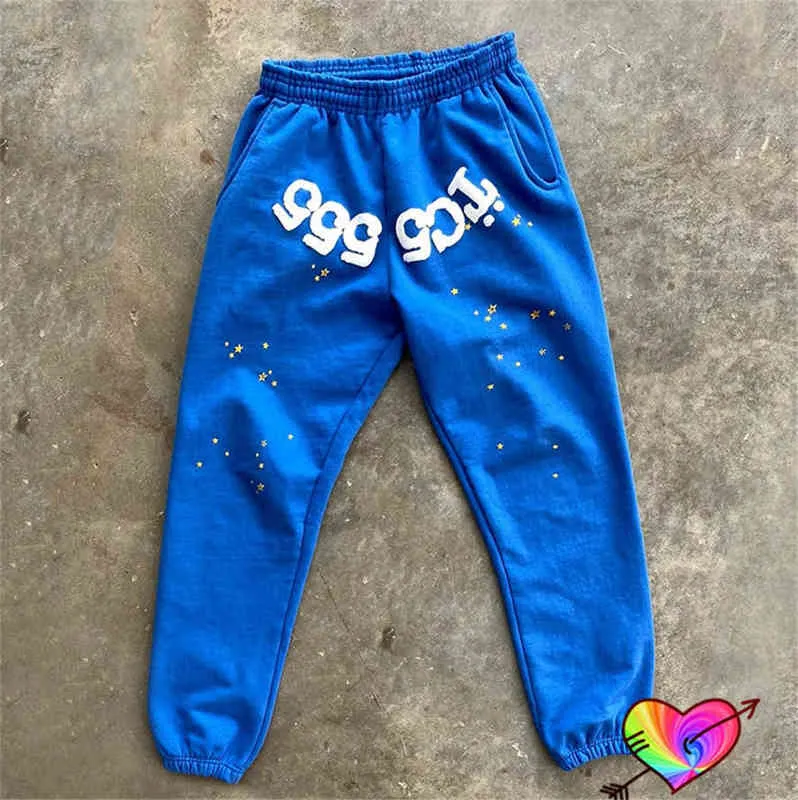 2022 Blue Sp5der Sweatpants Men Women White Foam Print Young Thug Spider  Pants Drawstring Pocket 555555 Pants T220803 From Bailixi01, $36.8