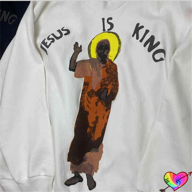 2022 Jesus moletons gráficos de espuma Imprimir Jesus é Sorto King Sweetshirts Hip Hop Tour Ye Hoodie Manga Longa Crewneck T220802