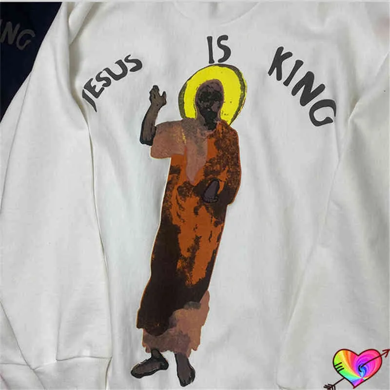 Sweat-shirt à manches longues et col ras du cou, avec image de Jésus, imprimé en mousse, Hip Hop, Tour Ye, 2022, T220802