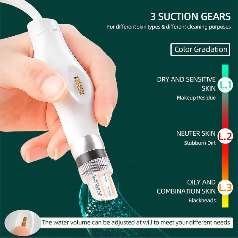 Portable Spray Water Injection Hydro Jet Beauty Machine Vacuum Suction Blackhead Clean Skin Rejuvenation Oxygen Small Bubbles 220514