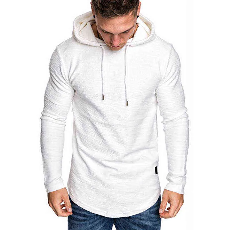 Mode Hoodies Mannen Effen Kleur Hooded Slanke Sweat Lente Mannen Hoodie Hip Hop Casual Tops Sportkleding Trainingspak Grote Maat L220730