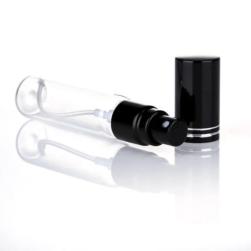 20 unids / lote 5 ml 10 ml botella de perfume de vidrio portátil de viaje botellas de spray muestra contenedores vacíos atomizador mini botellas recargables 220711