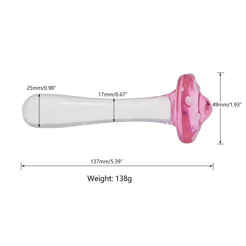 Crystal Glass Grzyb Butt Dildo Dildo penis Dick Stopper Kobieta masturbacja dla dorosłych seksowne zabawki dla kobiet mężczyzn masaż prostaty