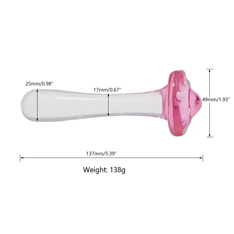 Glas Anale Plug Paddestoel Kristal Dildo Volwassen sexy Speelgoed Voor Vrouw Mannen Gay Anus Butt Prostaat Stimulatie Vaginale Masturbatie