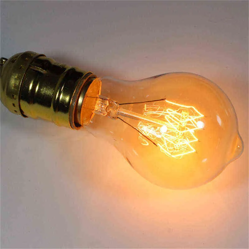 LAMPA FALOMENTA 60W E27 A60 A19 Ciepły biały retro Dimmable ozdobna żarówka Edison Edison Edison do domu/baru H220428