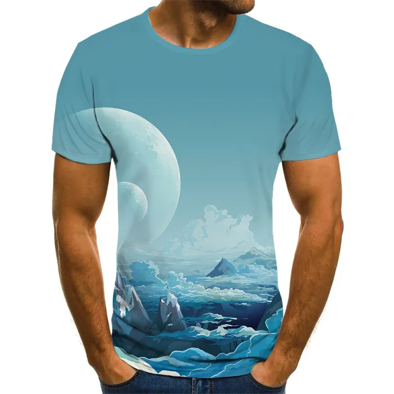 Vier seizoenen verkopen Cosmic Star Print Top Short Sleeve Design Simplicity Soft Fit Easy Oversized T -shirt 220719