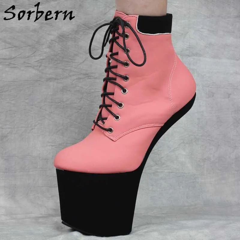 Sorbern خمر مات heelless أحذية النساء الكاحل الجوارب العالية دون كعب منصة سميكة أزياء الألوان البديلة