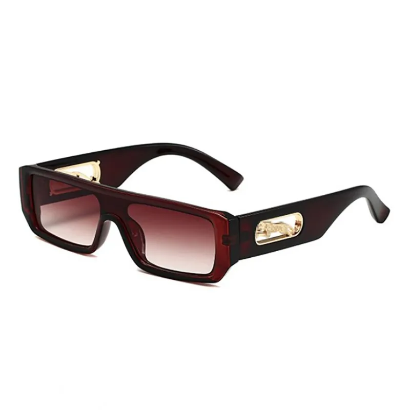 rechthoekig zonnebrilframe Designer Womens Shades Rood Zwart Symbool Brillen Man Mode aan zee UV400 Show Glamour Valentine Gif2656