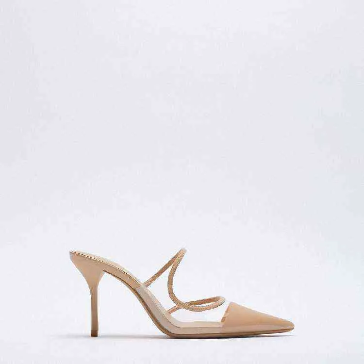 Sandales à talons hauts pour femmes, chaussures simples pointues, transparentes et polyvalentes, élégantes, rouge net, à la mode, nouvelle collection 2022