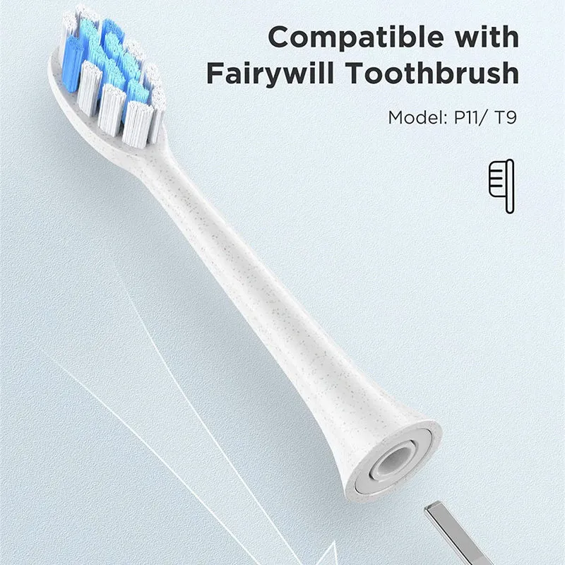 Fairywill P11 têtes de brosse à dents électriques têtes de rechange pour P11 T9 P80 4 pièces 220712