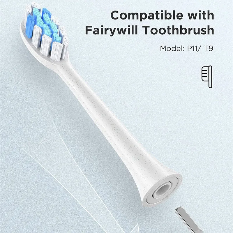 フェアリーウィル P11 電動歯ブラシヘッド P11 T9 P80 用交換ヘッド 4 個 220712